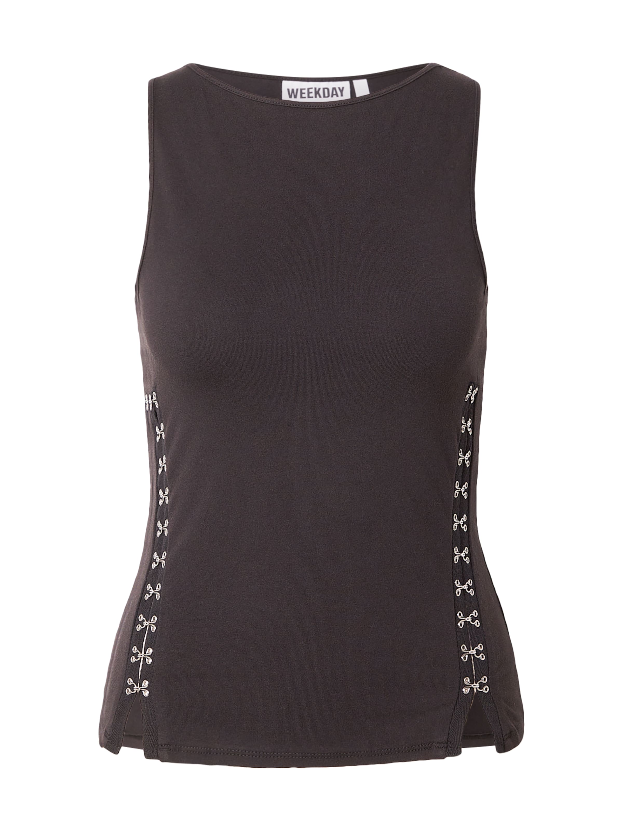 WEEKDAY Топ в Черный: спереди