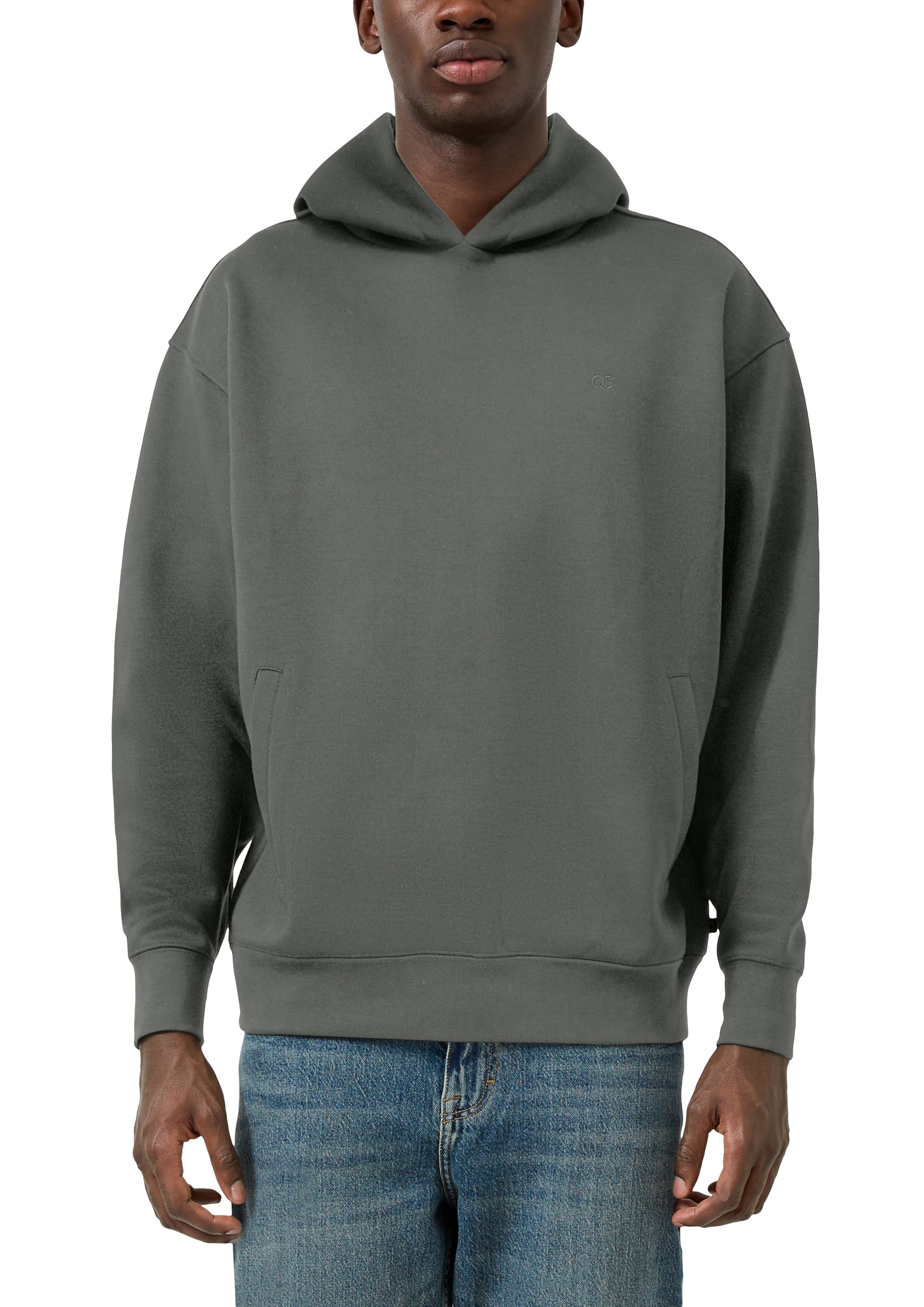 QS Sweatshirt in Grau: Vorderseite