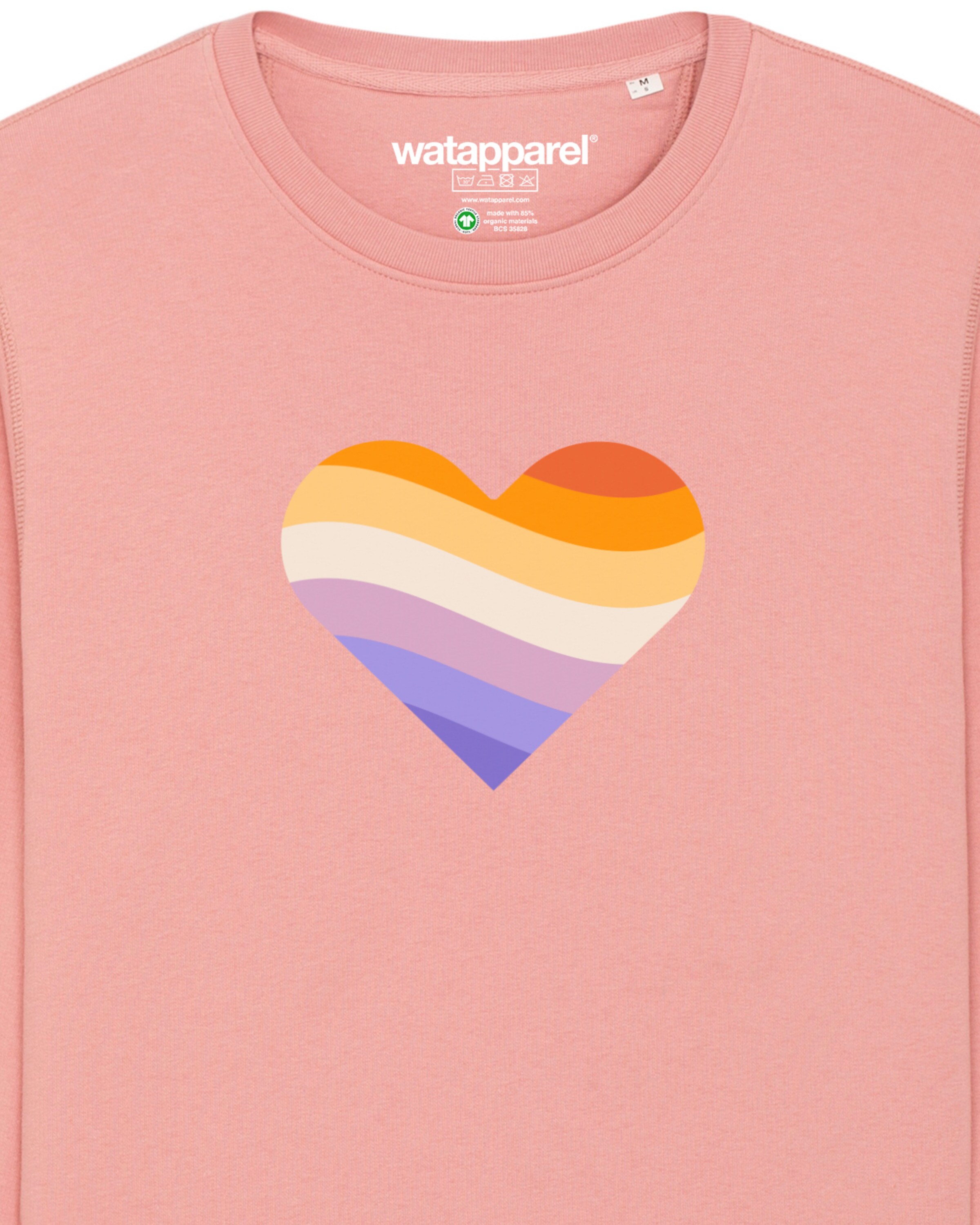 Watapparel Sweatshirt ' Rainbow Heart ' in Roze