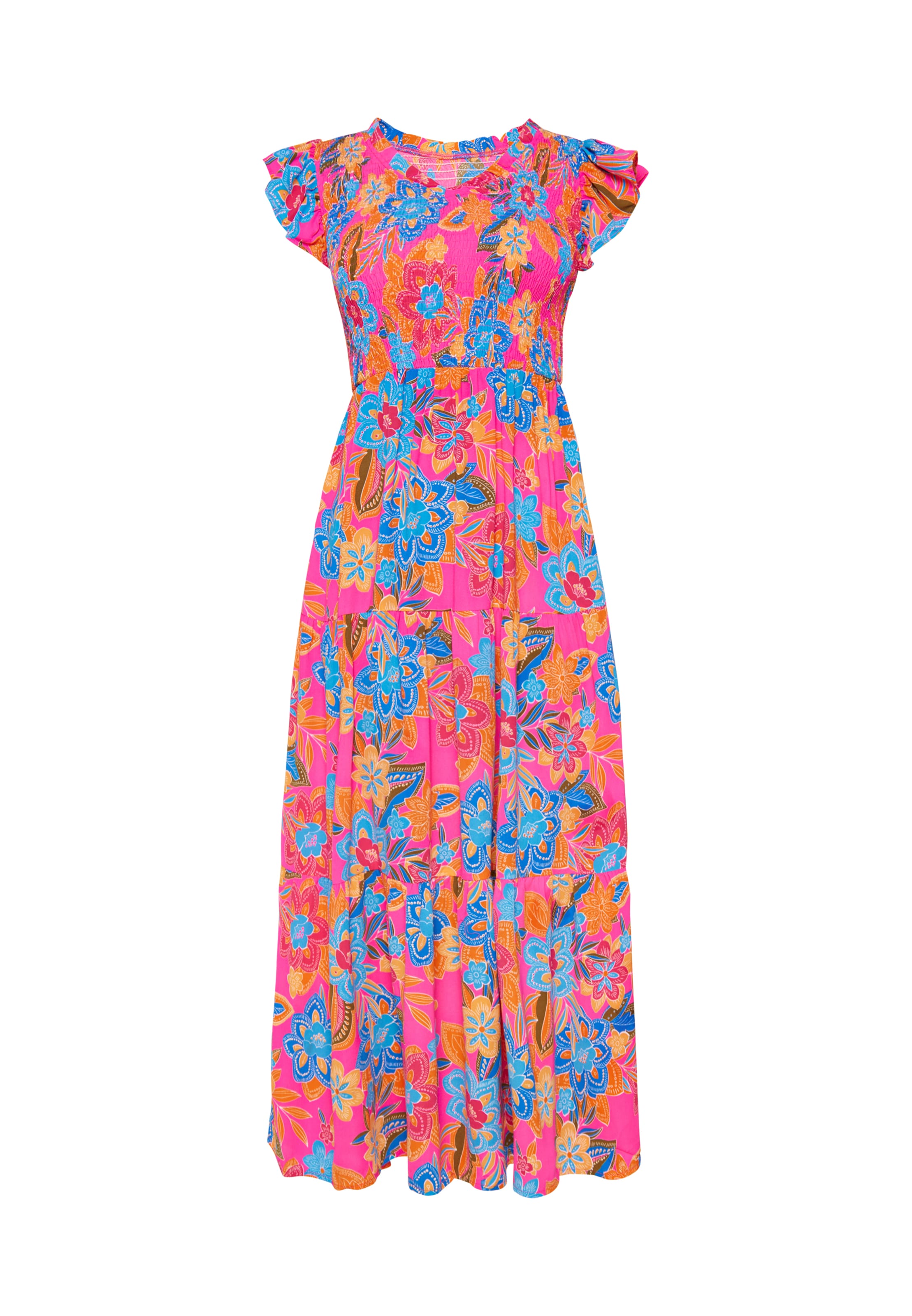 Usha Šaty - modrá / oranžová / svetloružová, Produkt
