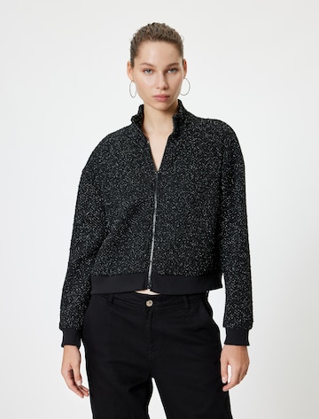 Koton Knit Cardigan in Black: front