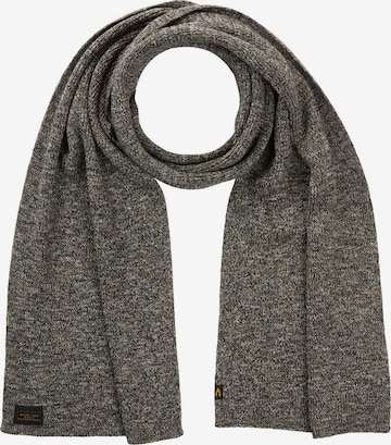 CAMEL ACTIVE Strick-Schal aus Baumwolle in Blau: Vorderseite