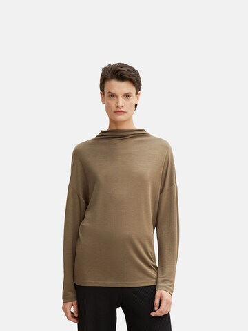 Sweat-shirt TOM TAILOR en vert : devant