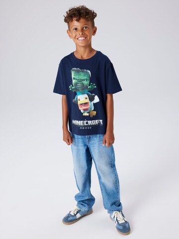 NAME IT Shirt 'NKMNIF MINECRAFT' in Blue