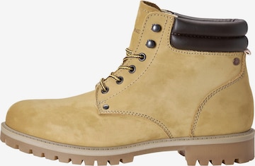 JACK & JONES Lace-Up Boots in Yellow: front