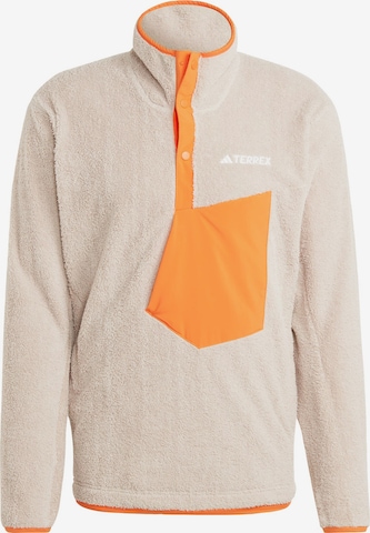 Pulovere sport 'Xploric High-Pile-Fleece Pullover' de la ADIDAS TERREX pe bej: față