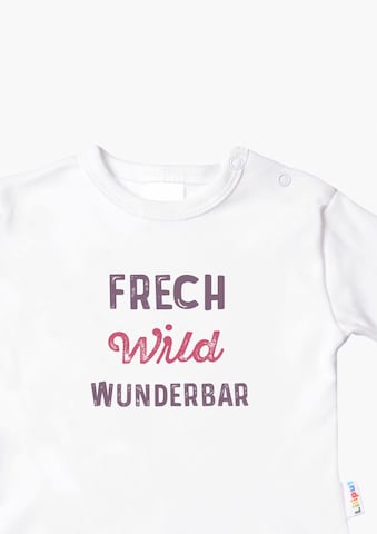 LILIPUT Niedliches Langarmshirt mit 'Frech - Wild - Wunderbar'-Print in Weiß