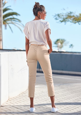 VIVANCE Slimfit Chinobyxa i beige