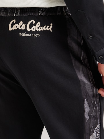 Carlo Colucci Zúžený strih Nohavice 'Euthum' - Čierna