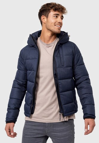 INDICODE JEANS Winterjas ' Hebert ' in Blauw: voorkant