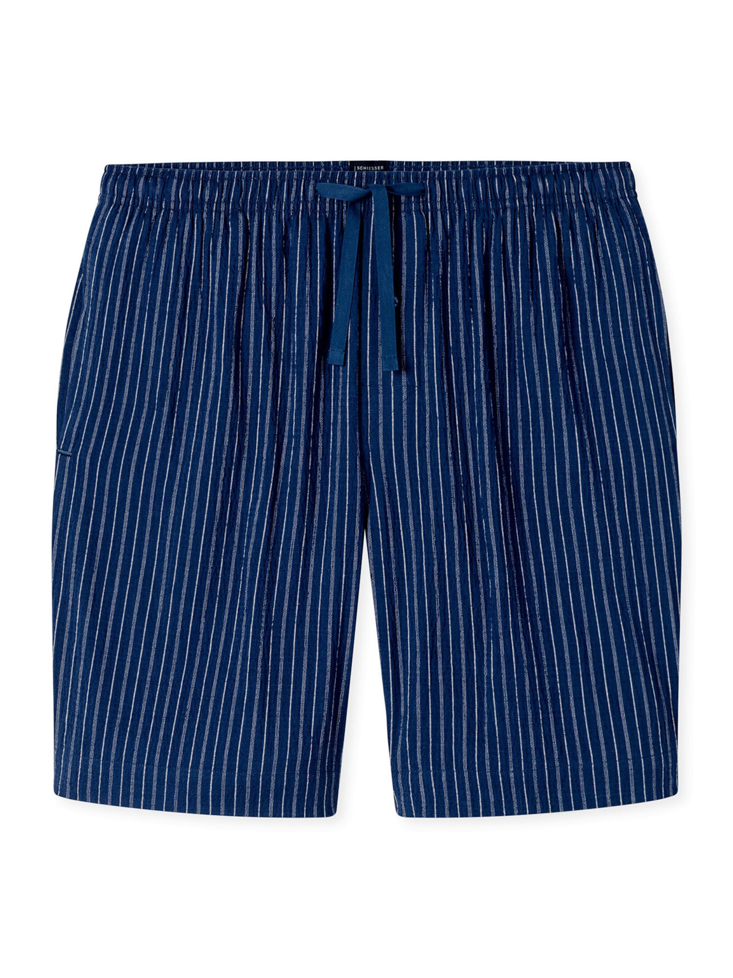 SCHIESSER Pyjamashorts ' Mix & Relax ' in Blau: Vorderseite