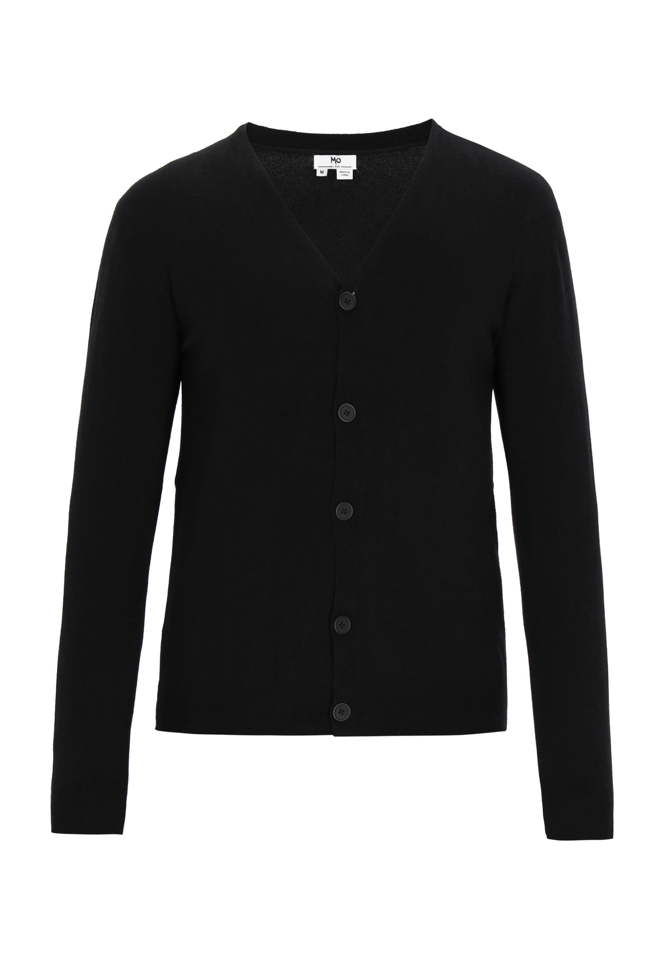 MO Strickjacke in Schwarz: Vorderseite