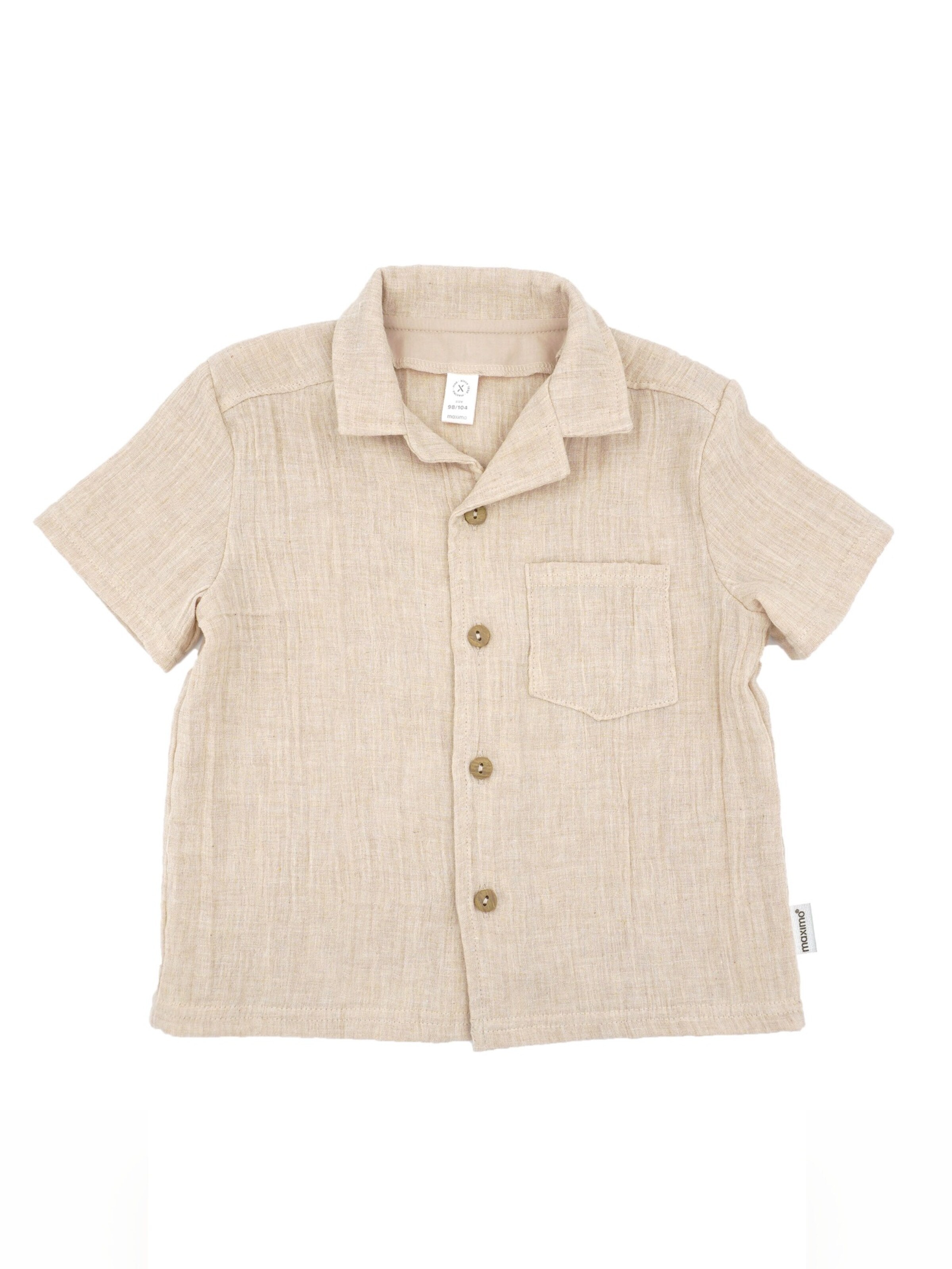 MAXIMO Button Up Shirt in Beige: front