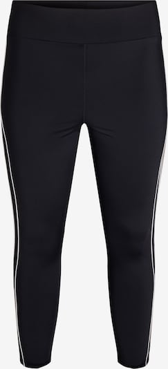 XL-XXL dydžio Sportinės kelnės 'Ananna' iš Active by Zizzi, spalva – juoda / balta, Prekių apžvalga