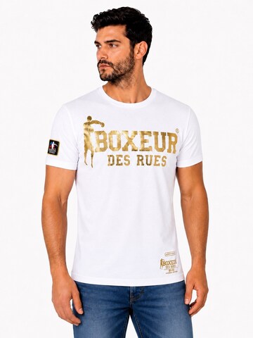 Boxeur des Rues Klederdracht shirt 'Herren T-Shirt Slim Fit Boxeur des Rues, Weiß, Goldenes Logo, Premium-Baumwolle' in Wit