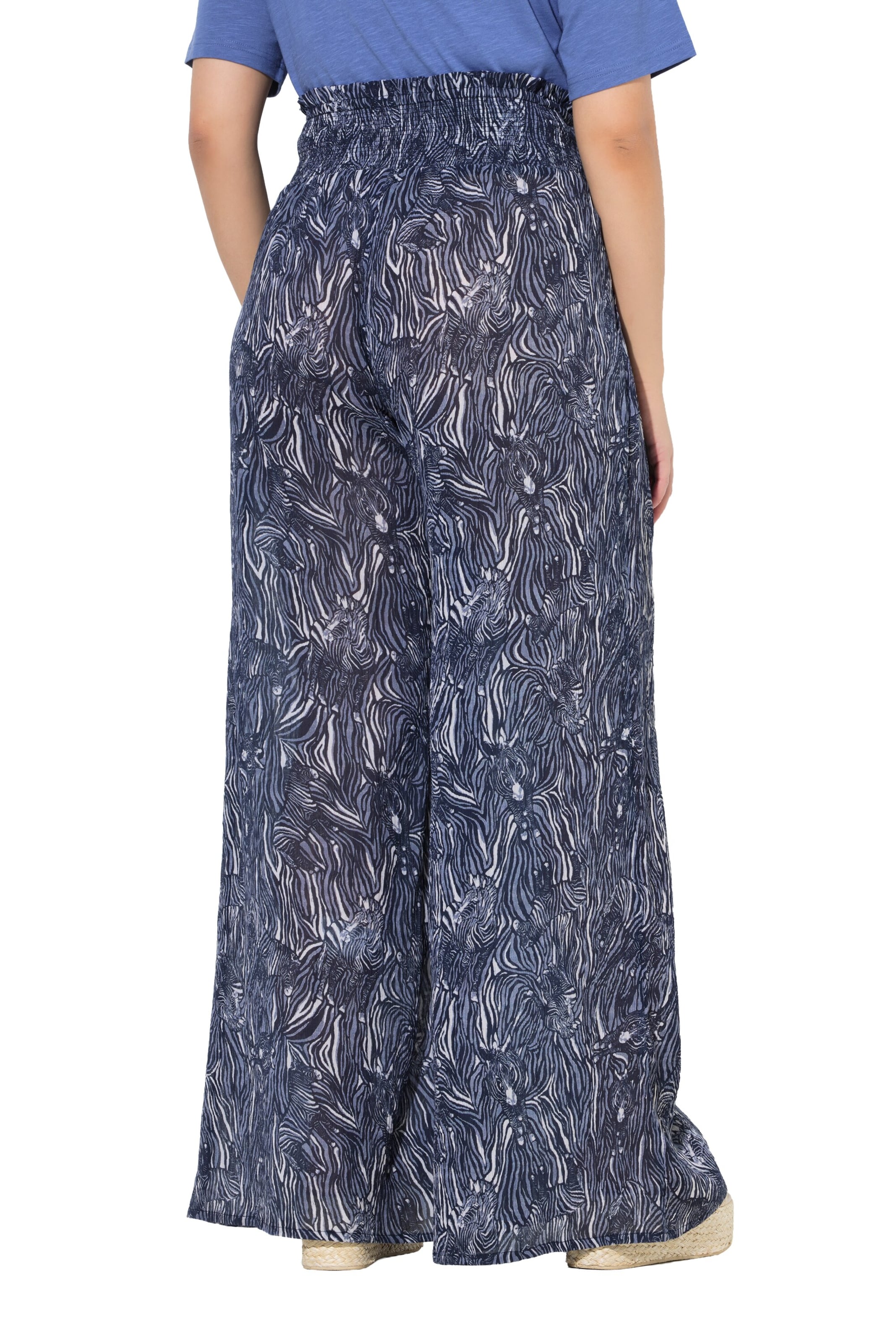 Ulla Popken Wide Leg Hose in Blau