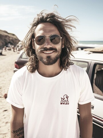 Neverless Shirt 'Good Vibes Rücken' in White