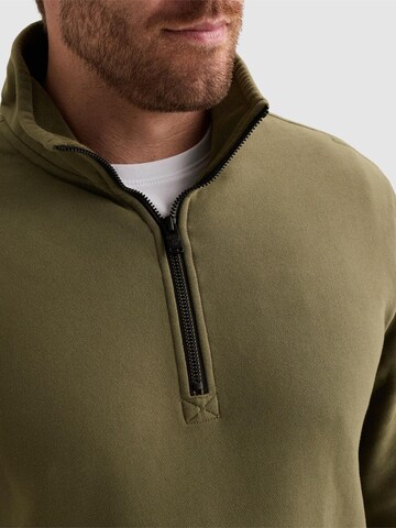 PME Legend Sweatshirt 'Sweatshirt with half-zip and garment-dye wash' in Groen
