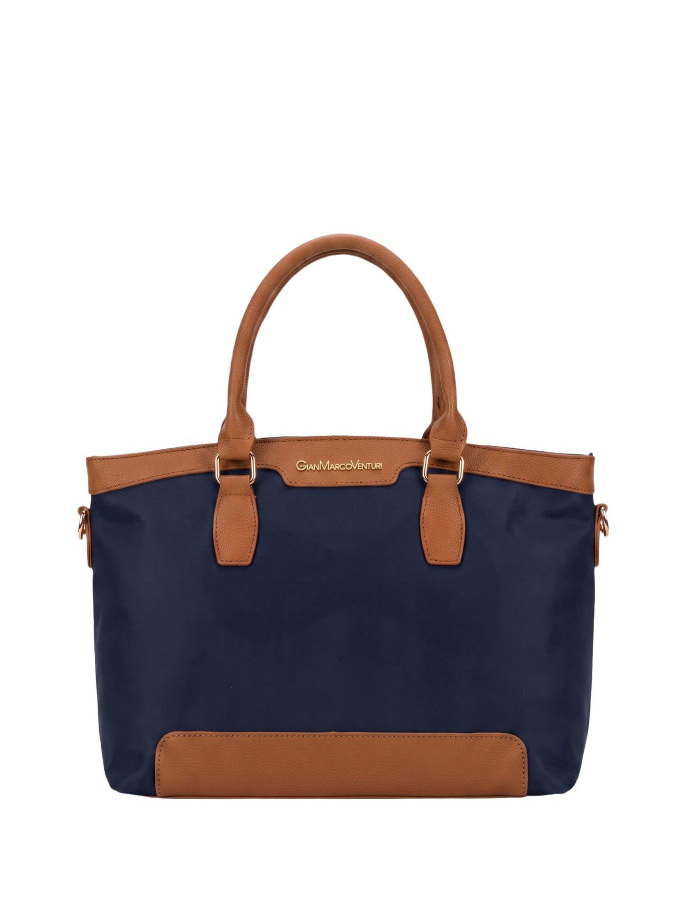 Borsa a spalla di GianMarco Venturi in blu: frontale