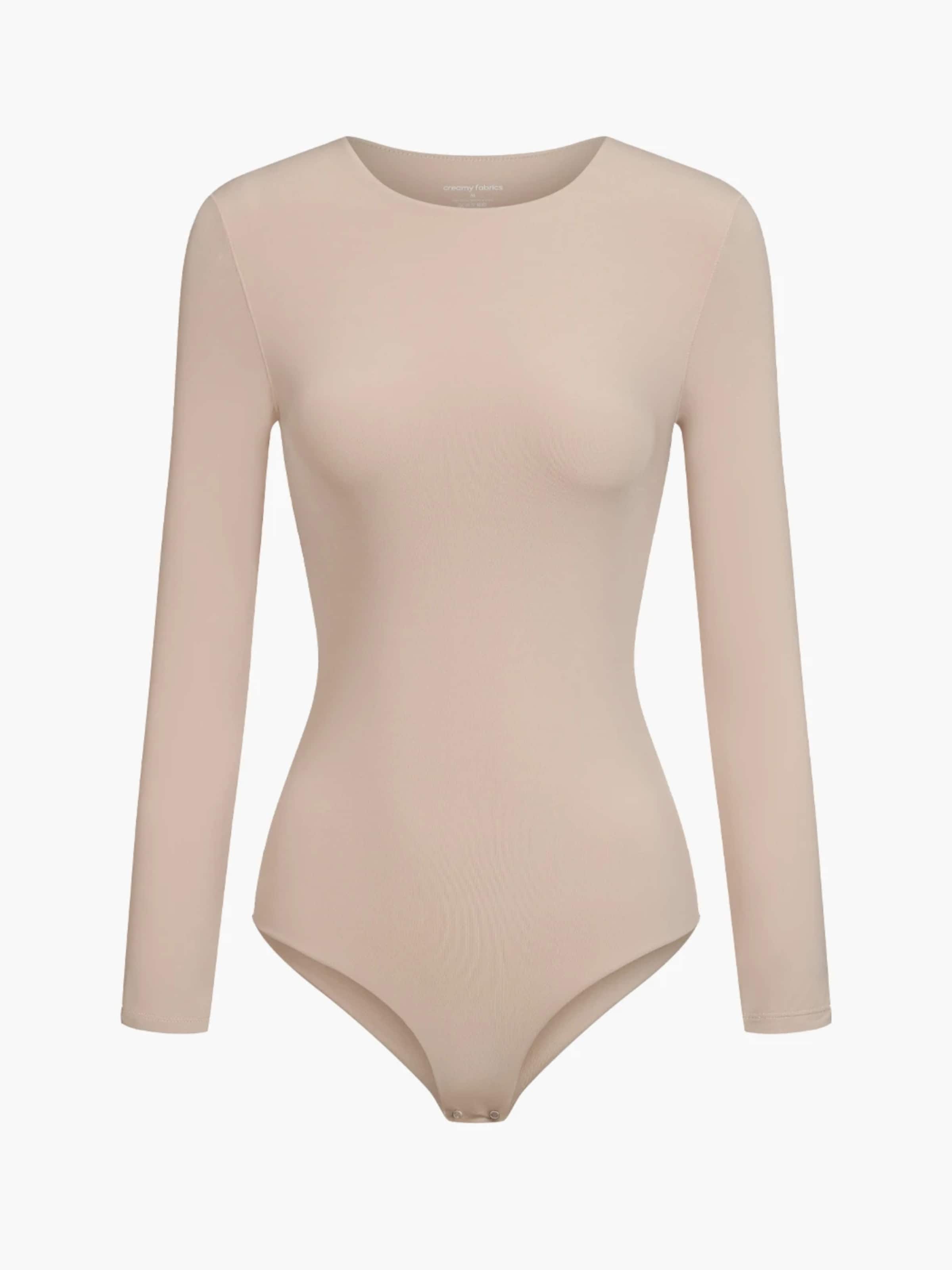 cfab (formerly creamy fabrics) Body 'Crew Neck Longsleeve Bodysuit' in Roze: voorkant