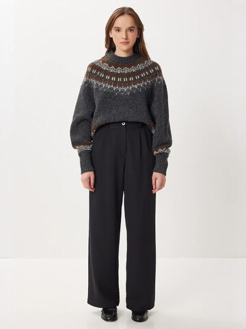 Wide Leg Pantalon à pince Happiness İstanbul en noir
