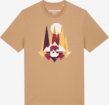 Maglietta ' Von Bären und Bergen ' di Watapparel in beige: frontale