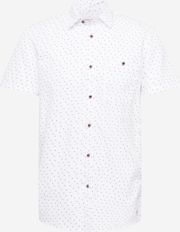 Coupe slim Chemise TOM TAILOR DENIM en blanc : devant