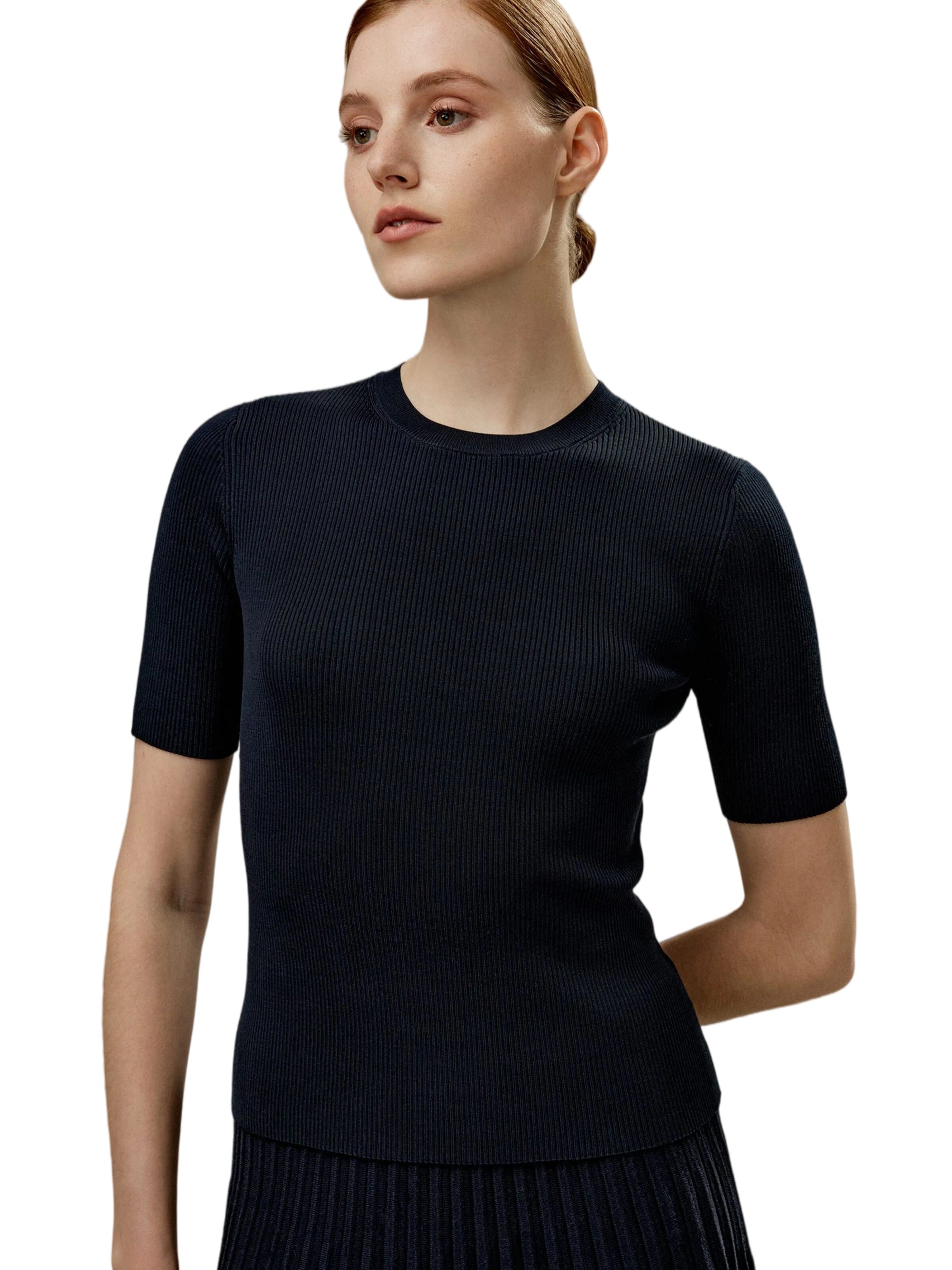 Lilysilk Shirt 'Essential Seidenstrick Oberteil' in Blauw