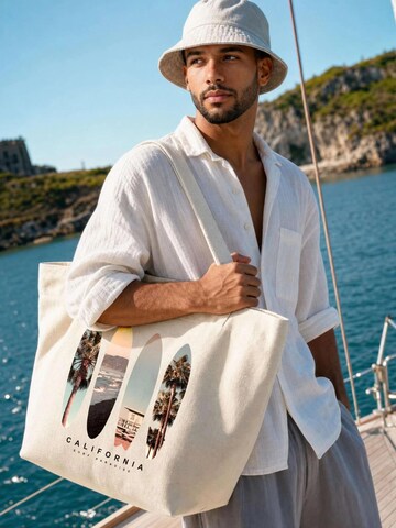 Neverless Beach Bag 'Surf Paradise' in Beige
