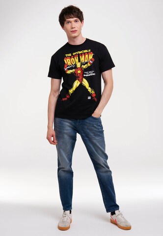 LOGOSHIRT Shirt 'Iron Man - The Birth Of The Power' in Zwart