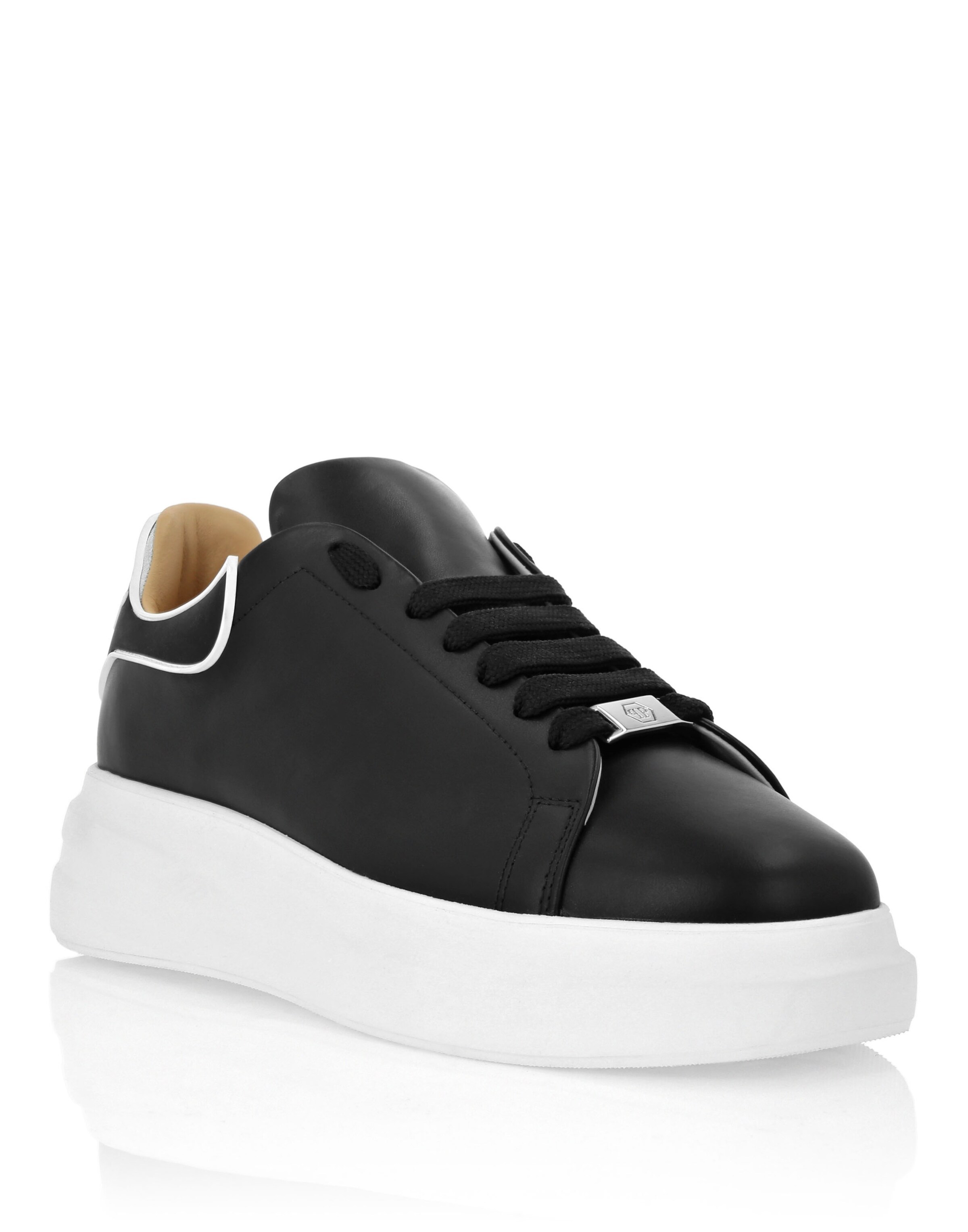 Philipp Plein - Sapatilhas baixas em preto: frente