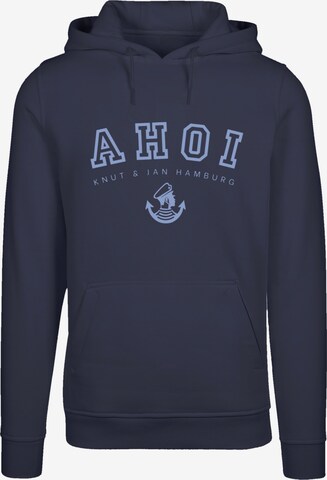 F4NT4STIC Sweatshirt 'Ahoi Knut & Jan Hamburg' in Blauw: voorkant