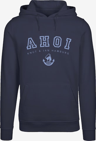F4NT4STIC Sweatshirt 'Ahoi Knut & Jan Hamburg' in Blau: predná strana