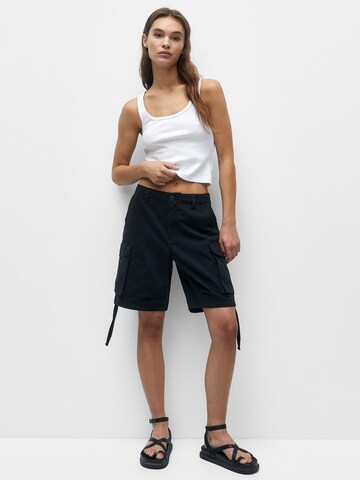 Pull&Bear Regular Cargo Pants in Black