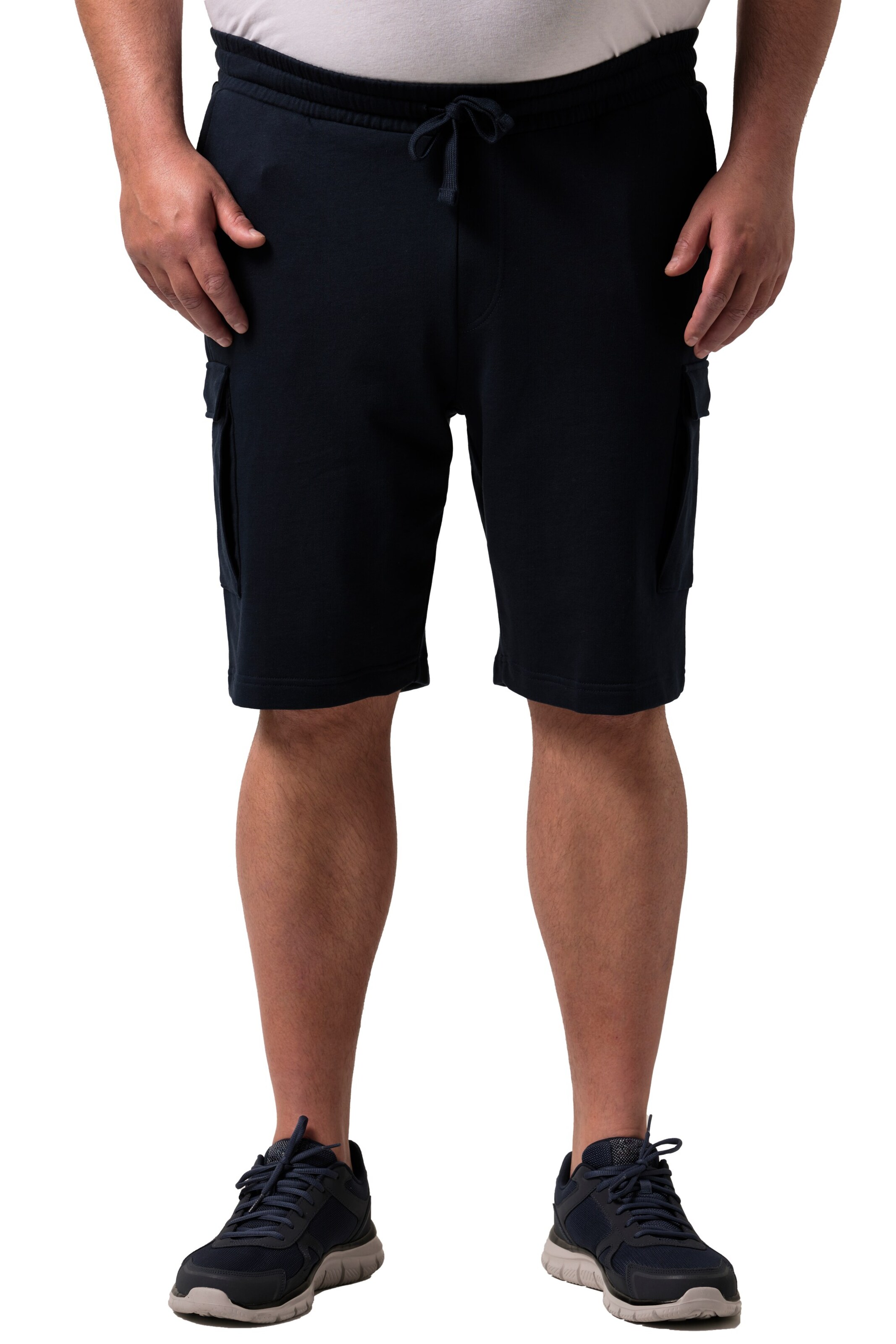 Men Plus Regular Broek 'Bermuda' in Blauw: voorkant