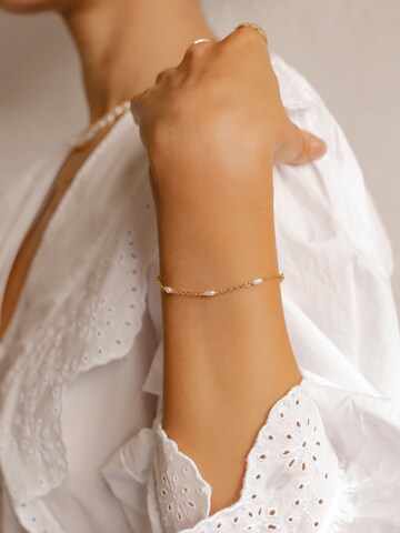 Braccialetto 'Pearl Line' di Hey Happiness in oro