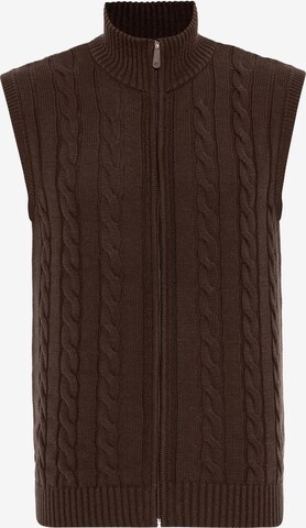 Gilet di Felix Hardy in marrone: frontale