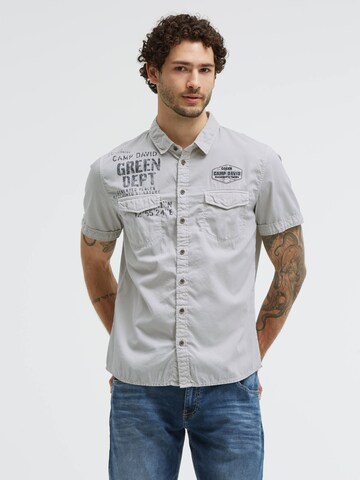 CAMP DAVID Regular fit Button Up Shirt in Grey: front