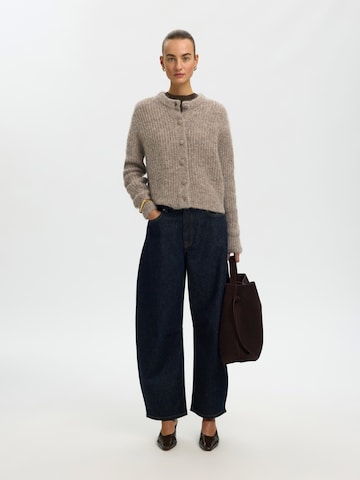 SELECTED Knit cardigan 'SLWGABRIELLA' in Grey