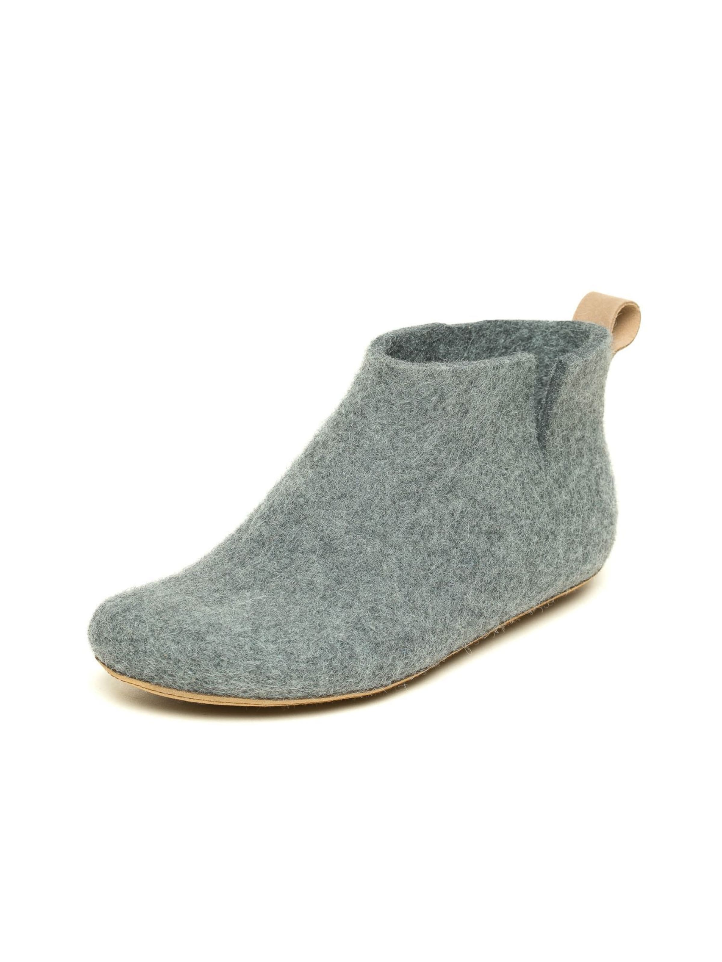 MagicFelt Slippers 'Filzstiefel Magicfelt 743' in Grey: front