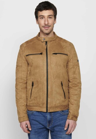 Veste mi-saison KOROSHI en marron : devant