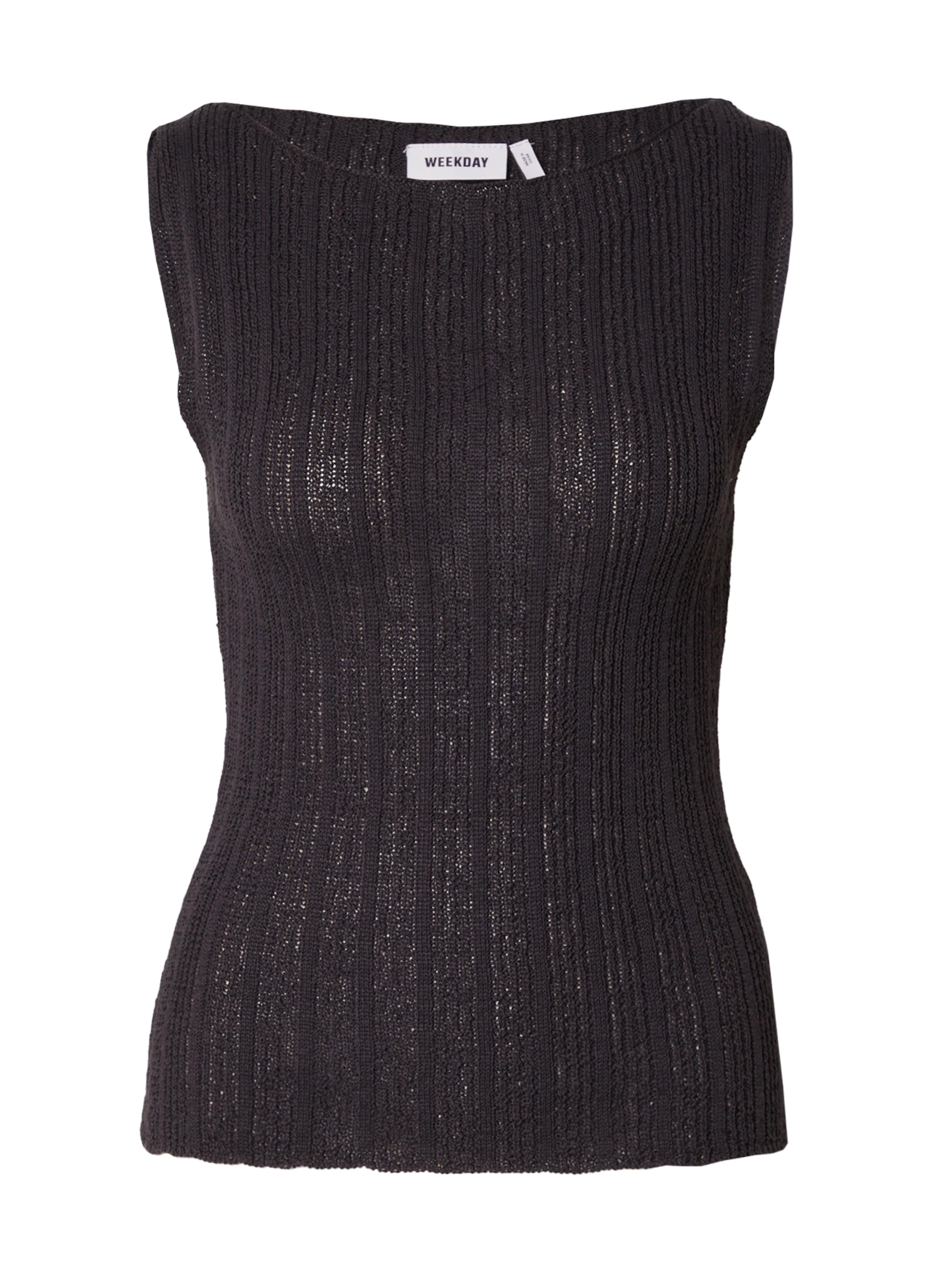 Tops en tricot 'Geena' WEEKDAY en gris : devant