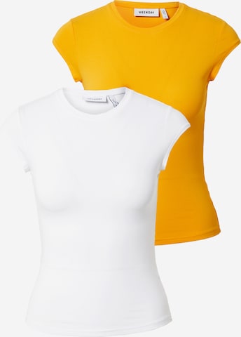 WEEKDAY Majica | rumena barva: sprednja stran