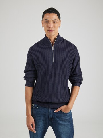 JACK & JONES Pulóver 'JJKAITO' - kék: elől