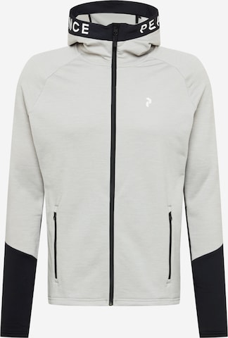 PEAK PERFORMANCE Athletic Fleece Jacket 'Rider' in Grey: front
