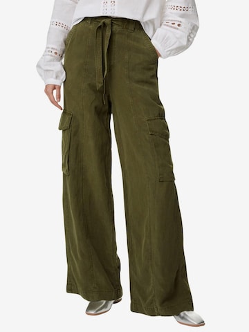 Wide leg Pantaloni cargo di Marks & Spencer in verde: frontale