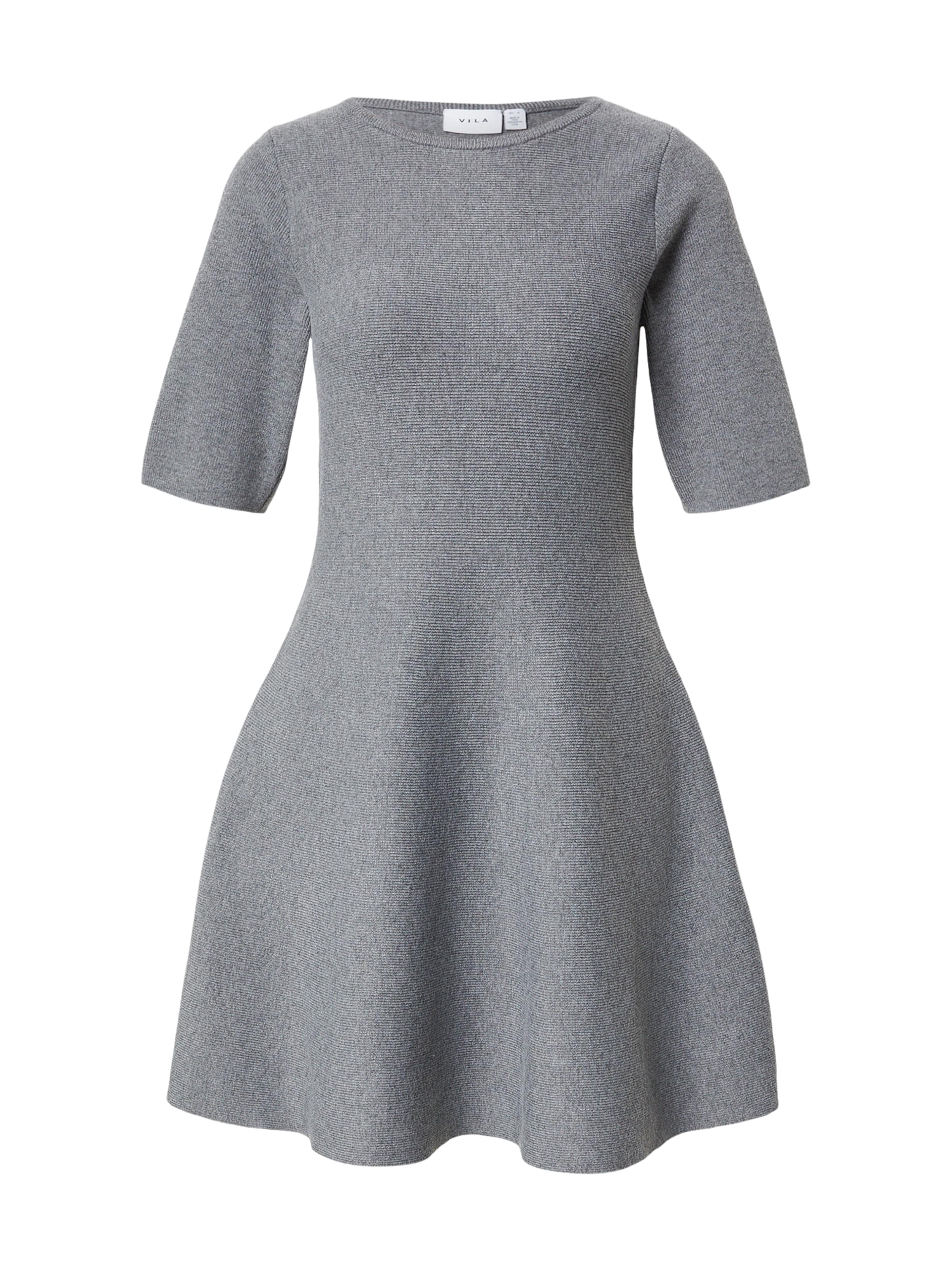 VILA Gebreide jurk 'VIZAHA' in Grijs: voorkant