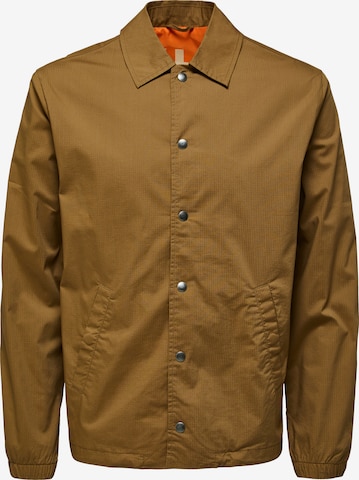 SELECTED HOMME Prehodna jakna 'SKYE' | rjava barva: sprednja stran