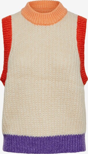 Megztinis 'NEILA' iš PIECES, spalva – kremo / purpurinė / oranžinė / raudona, Prekių apžvalga
