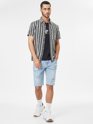 AÉROPOSTALE Regular fit Button Up Shirt in Black